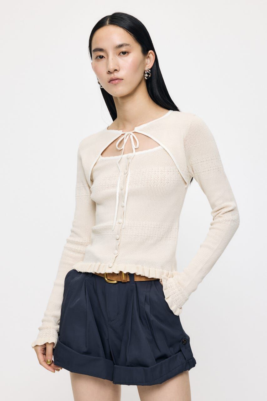 MOUSSY「BOW DESIGN LAYERED ニット」|ニット・セーター|