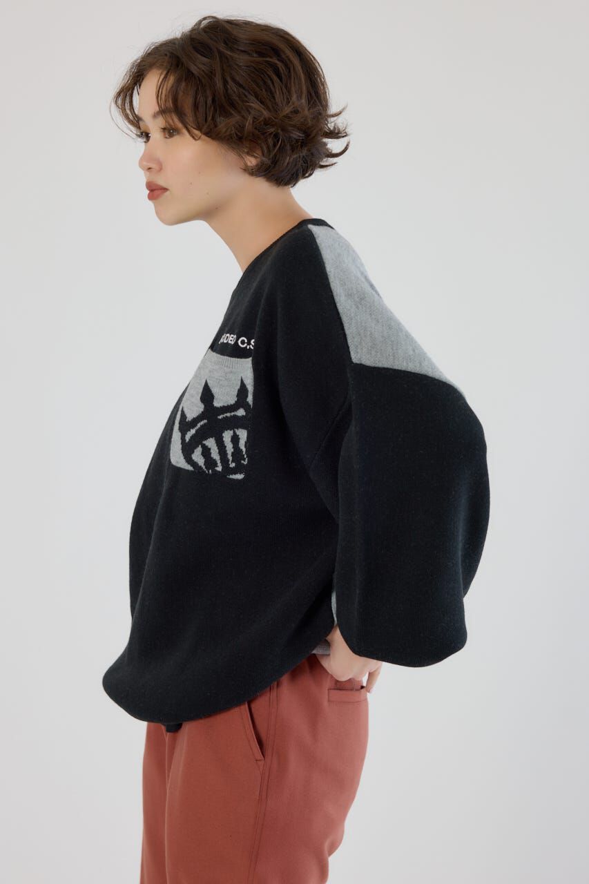 RODEO CROWNS「バックバイカラーロゴニットトップス」|ニット・セーター|