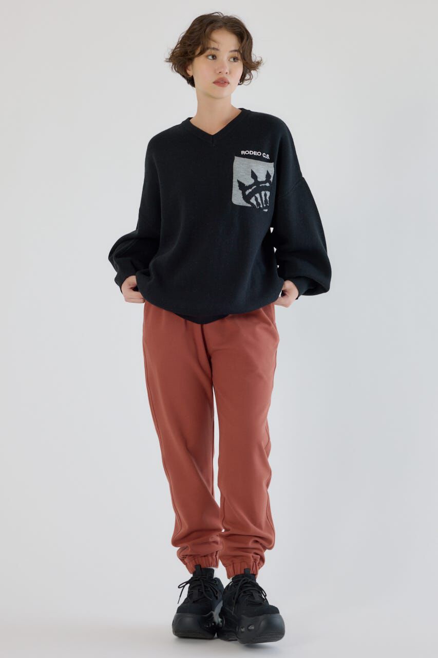 RODEO CROWNS「バックバイカラーロゴニットトップス」|ニット・セーター|