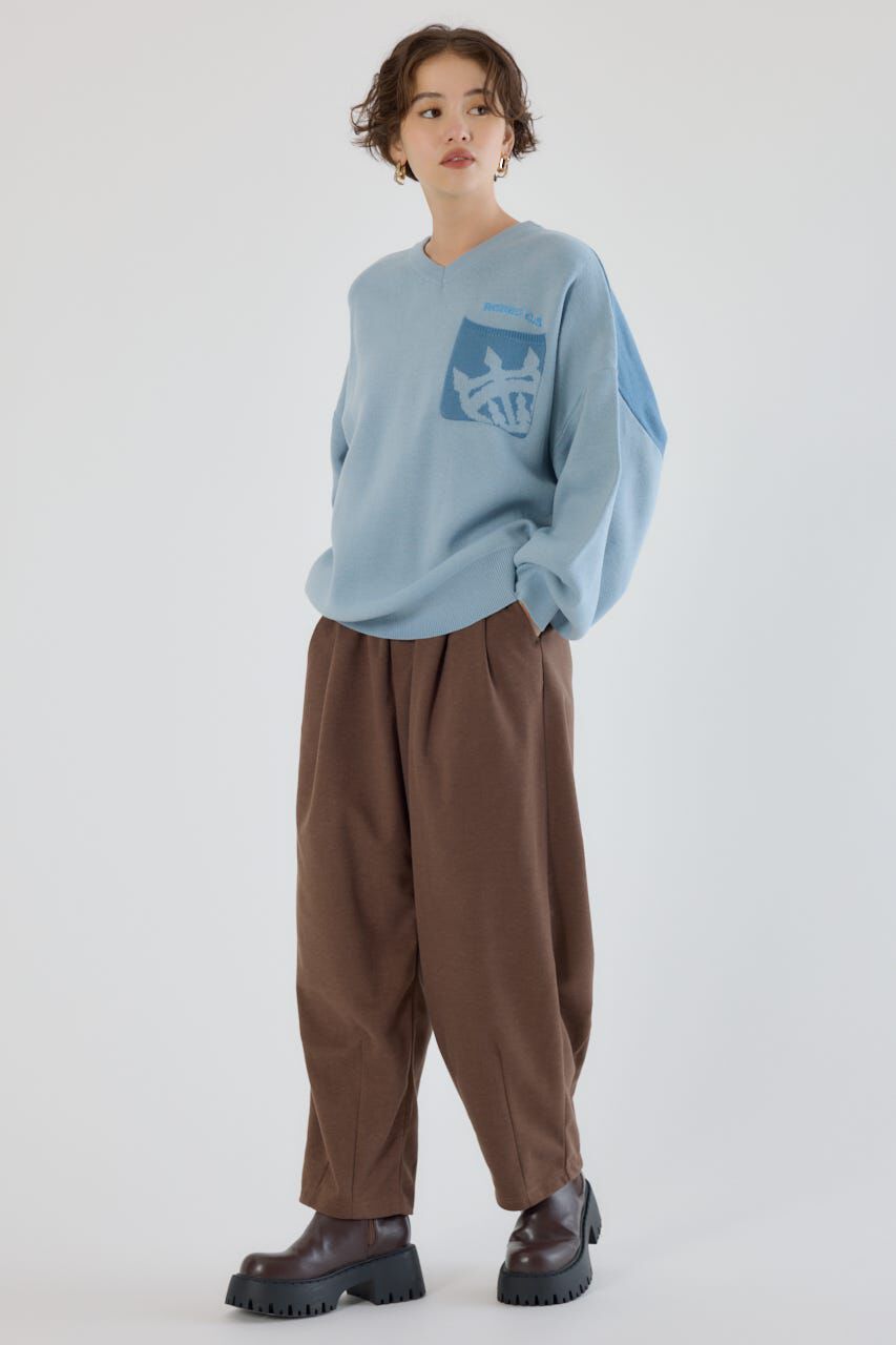 RODEO CROWNS「バックバイカラーロゴニットトップス」|ニット・セーター|