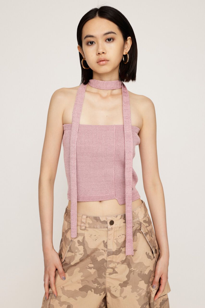 SLY「TIE SET BARE KNIT トップス」|チューブトップ|