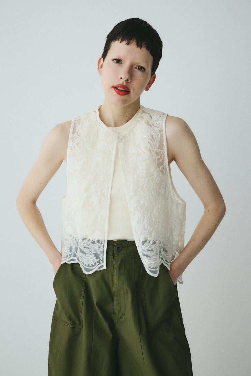 HeRIN.CYE「Lace vest」|ダウンベスト・ベスト|