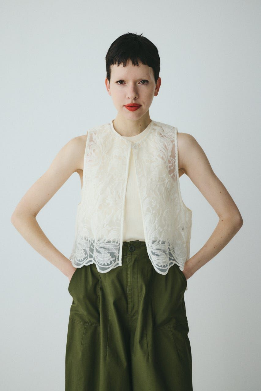 HeRIN.CYE「Lace vest」|ダウンベスト・ベスト|