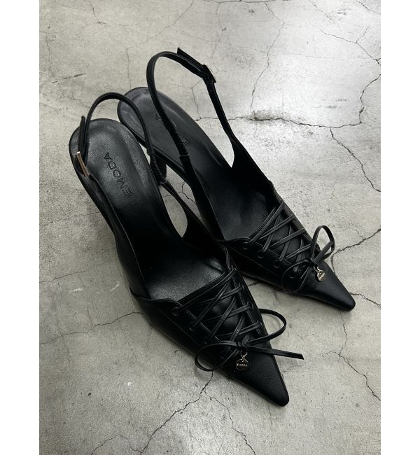 EMODA「レースアップリボンパンプス」|パンプス|ブラック