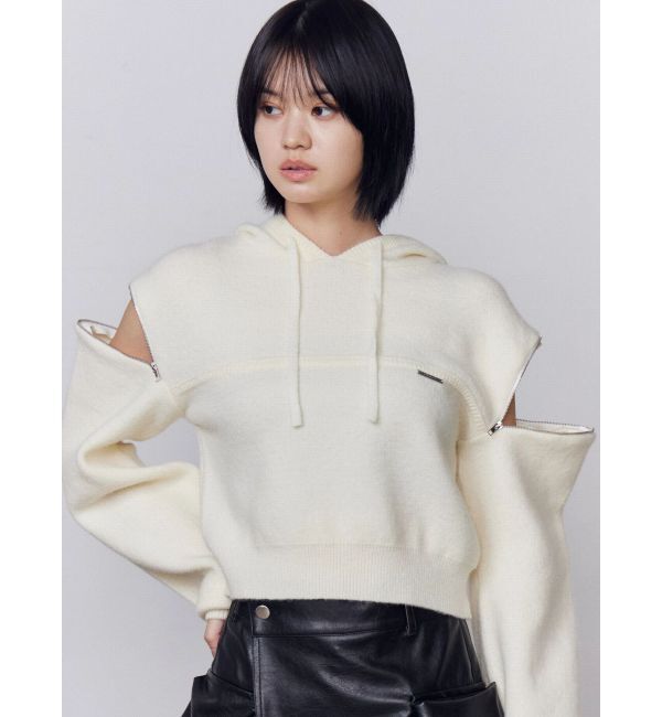 EMODA「マルチオープンニットフーディ」|パーカー|アイボリー