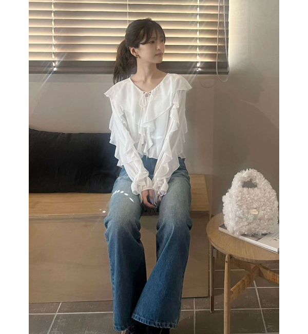 MERCURYDUO「シフォンラッフルブラウス」|シャツ・ブラウス|