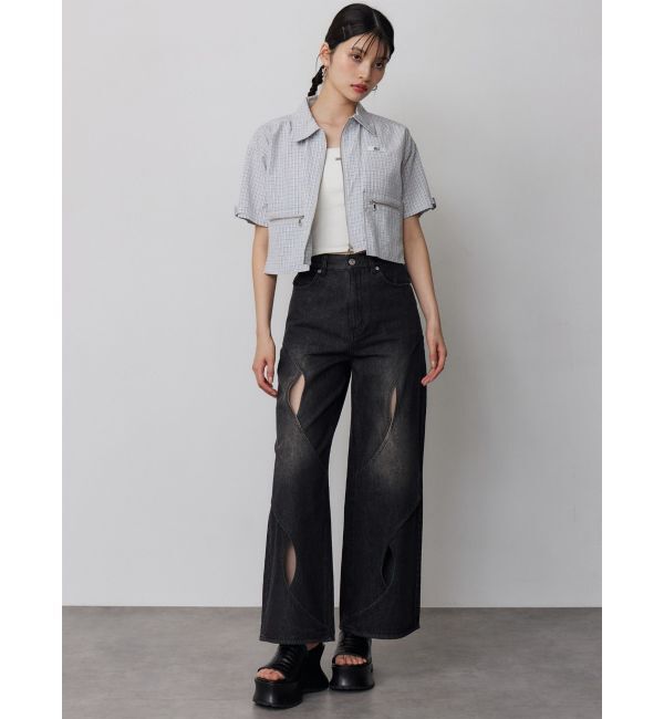 MURUA「ZIPハーフスリーブシャツ【セットアップ着用可】」|シャツ・ブラウス|