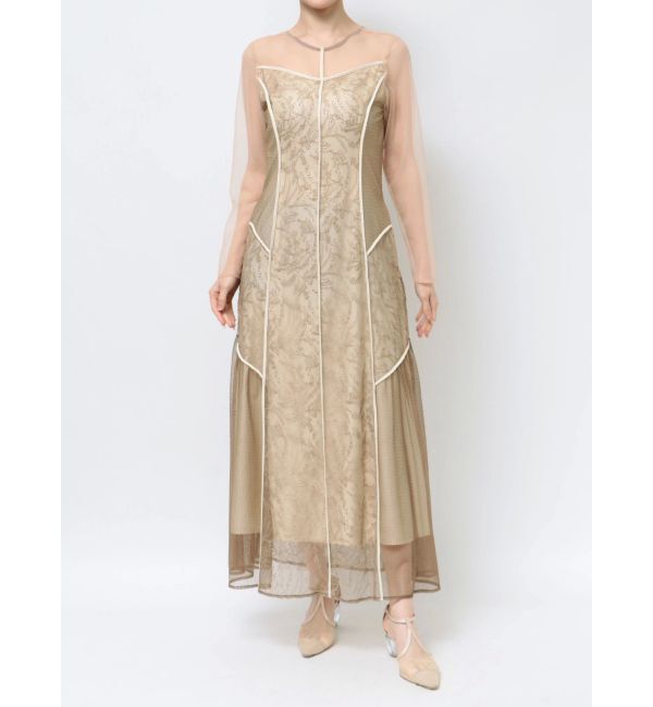 LAGUNAMOON「LADYブロッキングレースワンピース」|ドレス|