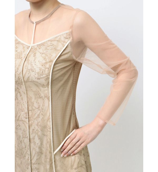 LAGUNAMOON「LADYブロッキングレースワンピース」|ドレス|