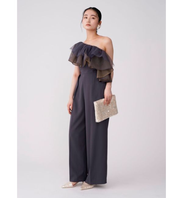 LAGUNAMOON「LADYチュールカラーベアパンツドレス」|ドレス|