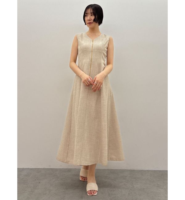 LAGUNAMOON「【追加生産】フロントZIPミックスカラーワンピース」|ワンピース|ベージュ