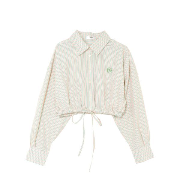 EVRIS「リボンデザインショートストライプシャツ」|シャツ・ブラウス|