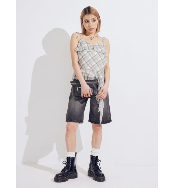 EVRIS「チェックシフォントップス」|キャミソール|