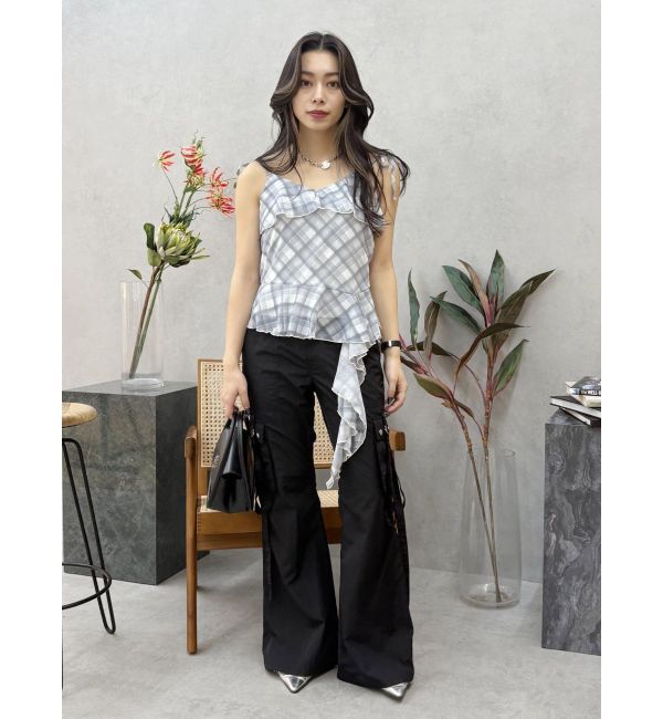 EVRIS「カーゴポケットフレアカラーパンツ」|カーゴ|