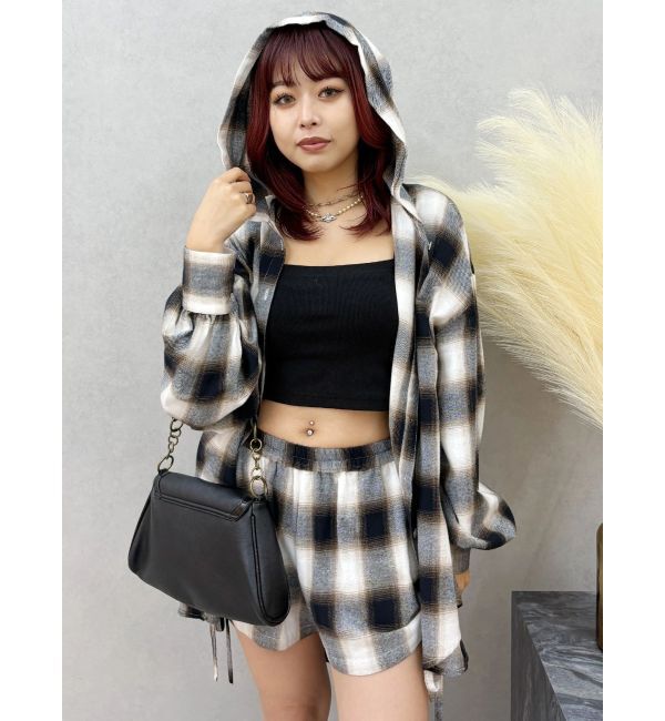 EVRIS「サイドギャザーチェックショートパンツ【セットアップ着用可能】」|その他|