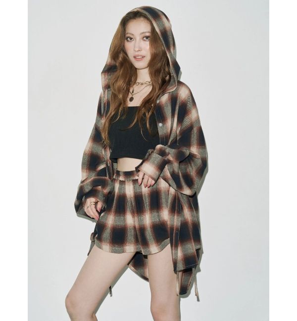 EVRIS「サイドギャザーチェックショートパンツ【セットアップ着用可能】」|その他|