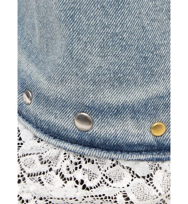 jouetie「レースドッキングスタッズフレアデニム」|デニム|