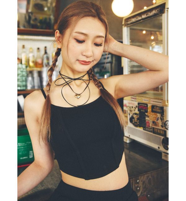 GYDA「front roundワッフルビスチェ」|キャミソール|