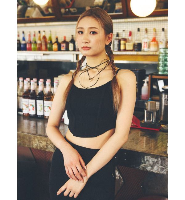 GYDA「front roundワッフルビスチェ」|キャミソール|