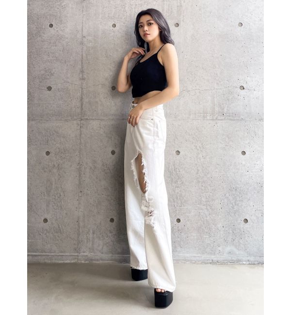 GYDA「front roundワッフルビスチェ」|キャミソール|