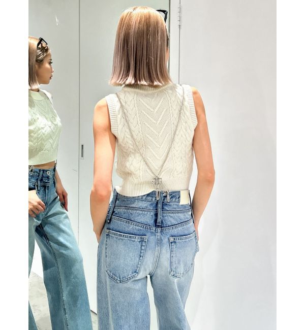 GYDA「NOUSノースリケーブルニットトップス」|ニット・セーター|