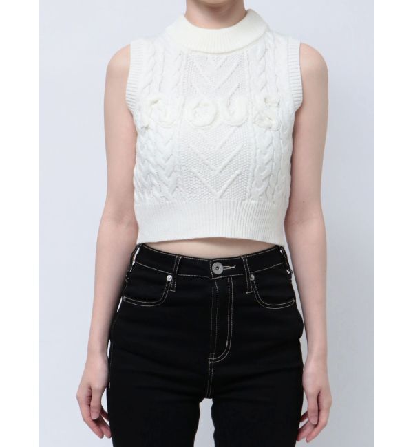 GYDA「NOUSノースリケーブルニットトップス」|ニット・セーター|