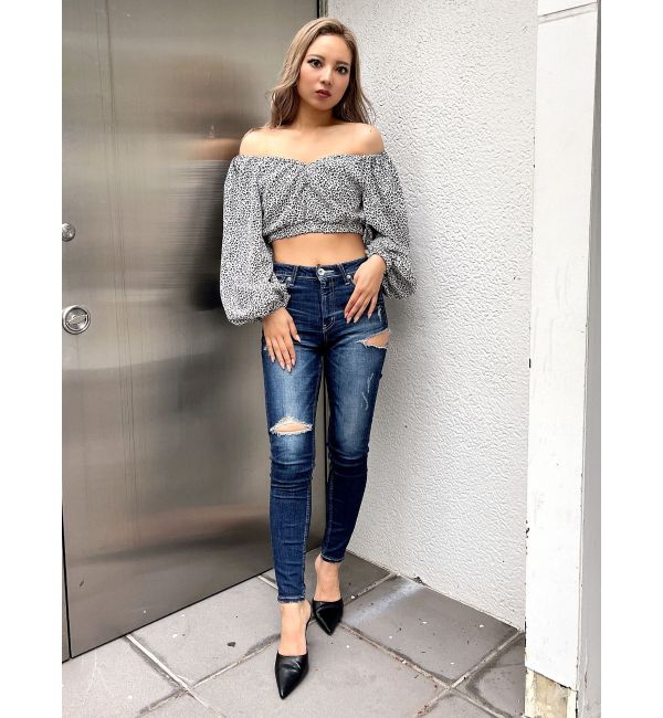 GYDA「レオパードオフショルコルセットブラウス」|シャツ・ブラウス|