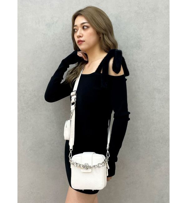 GYDA「shoulderリボンタイトリブニットワンピース」|ワンピース|