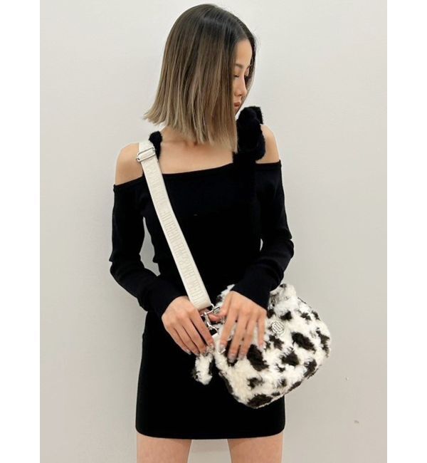 GYDA「shoulderリボンタイトリブニットワンピース」|ワンピース|