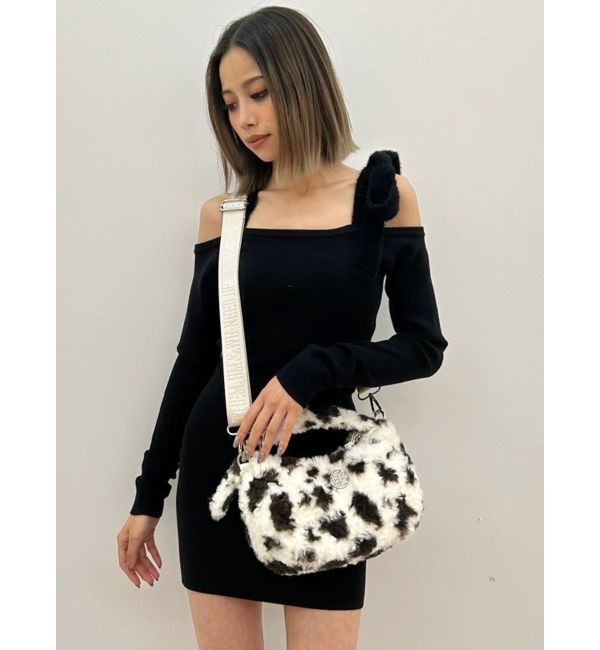 GYDA「shoulderリボンタイトリブニットワンピース」|ワンピース|