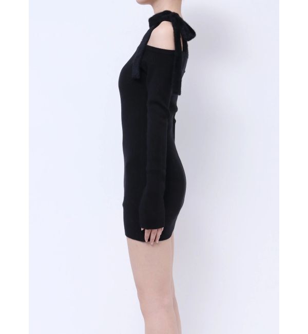 GYDA「shoulderリボンタイトリブニットワンピース」|ワンピース|