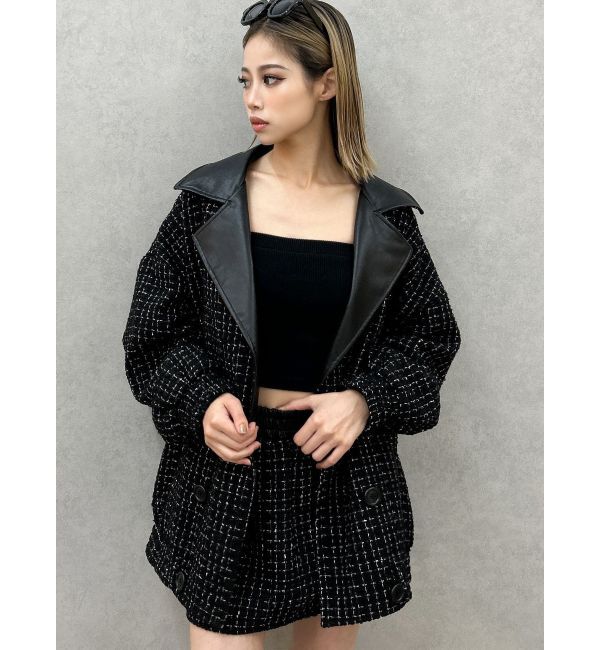 GYDA「ツイード異素材スカートライクショートパンツ【SETUP着用可】」|スカート|