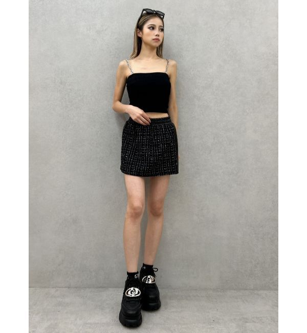 GYDA「ツイード異素材スカートライクショートパンツ【SETUP着用可】」|スカート|