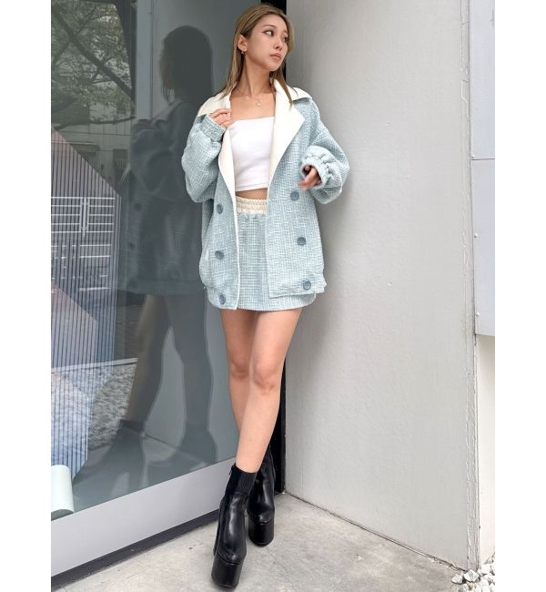 GYDA「ツイード異素材スカートライクショートパンツ【SETUP着用可】」|スカート|