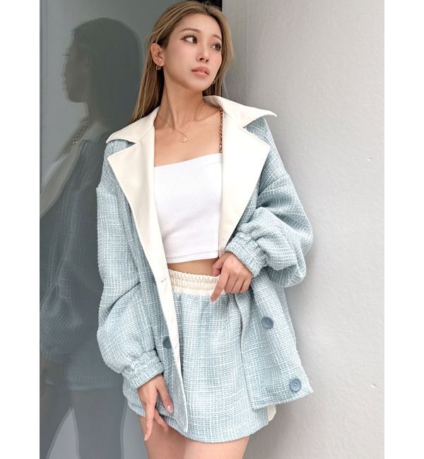 GYDA「ツイード異素材スカートライクショートパンツ【SETUP着用可】」|スカート|