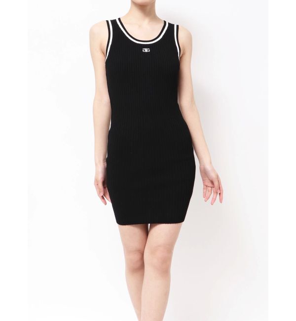 GYDA「SymmetryGYDA ラインリブニットワンピース」|ワンピース|ブラック