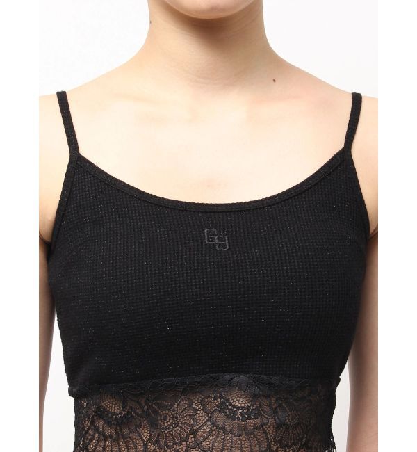 GYDA「GGラメワッフルレースビスチェ」|キャミソール|