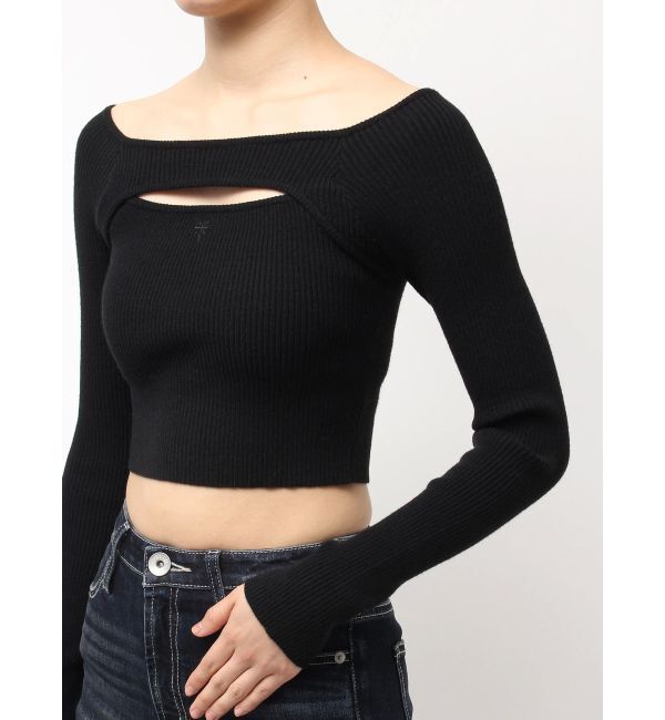 GYDA「FRONT OPENリブニットトップス」|ニット・セーター|