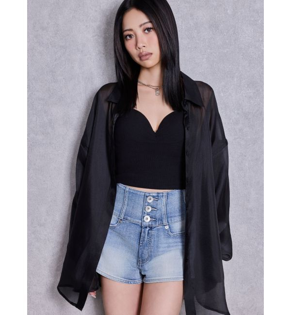 GYDA「オーバーシアーシャツ」|シャツ・ブラウス|ブラック