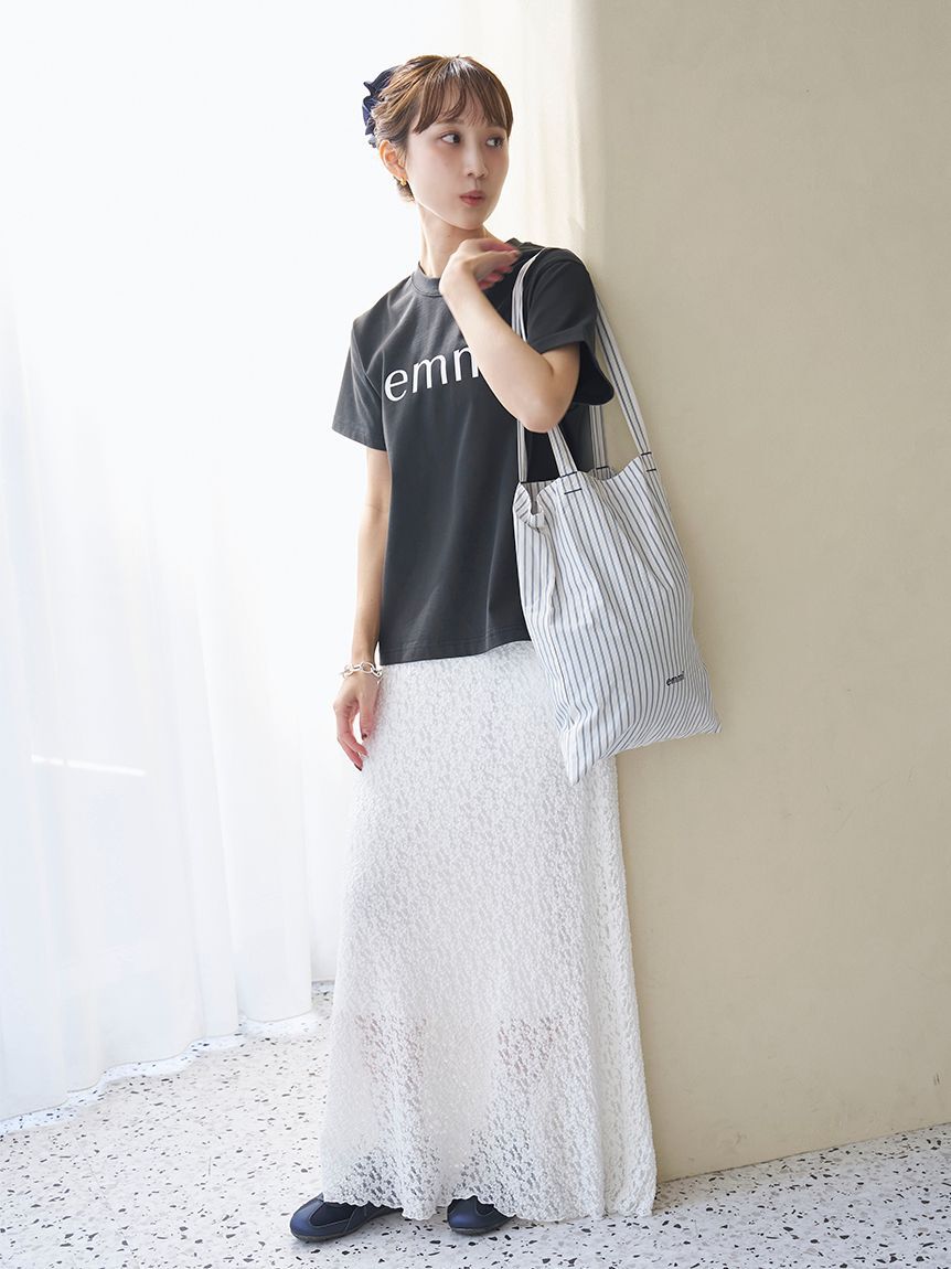 emmi atelier「【ONLINE限定カラーあり】シュシュ付きemmiロゴトートバッグ」|トートバッグ|