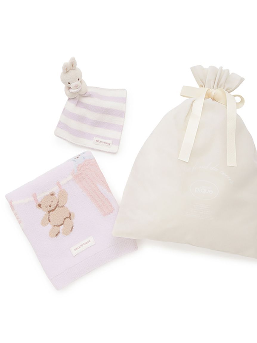 GELATO PIQUE KIDS & BABY「【ラッピング済み】【BABY】ウォッシングアニマルラトル&ジャガードブランケットSET」|その他ベビー用品|LAV