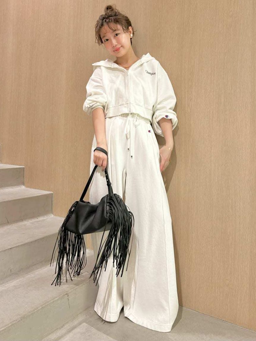 FRAY I.D「【FRAY I.D｜Champion】リバースウィーブタックワイドパンツ」|チノ|OWHT