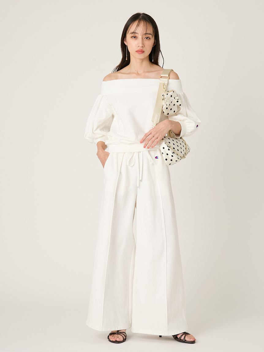 FRAY I.D「【FRAY I.D｜Champion】リバースウィーブタックワイドパンツ」|チノ|