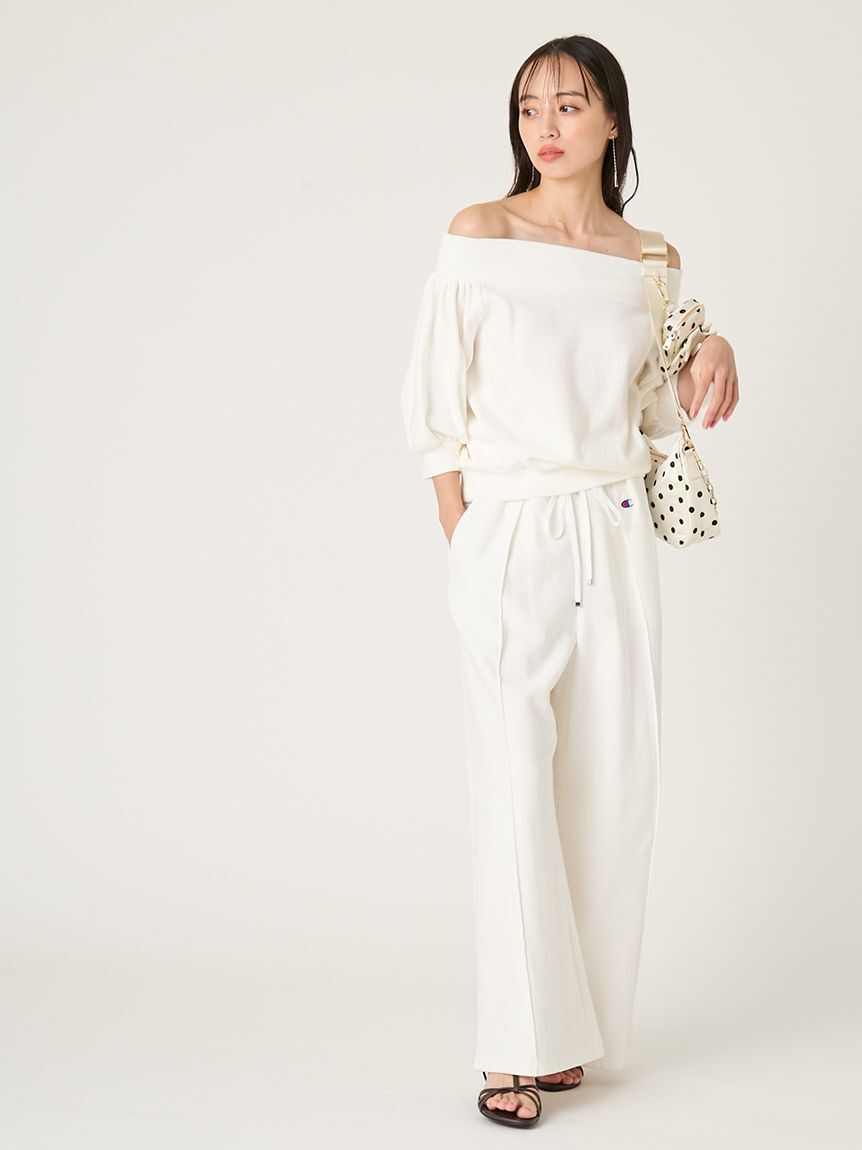 FRAY I.D「【FRAY I.D｜Champion】リバースウィーブタックワイドパンツ」|チノ|