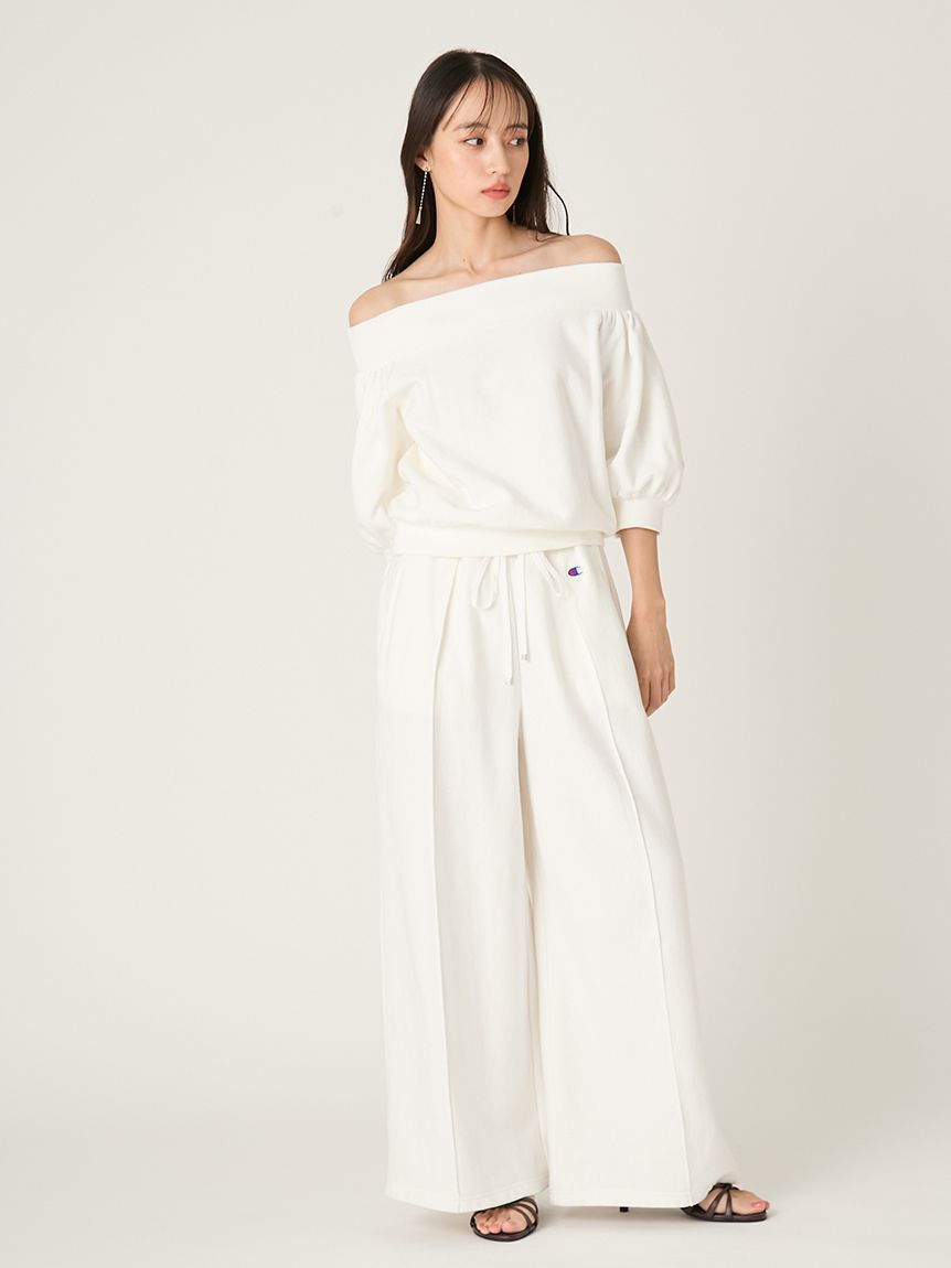 FRAY I.D「【FRAY I.D｜Champion】リバースウィーブタックワイドパンツ」|チノ|