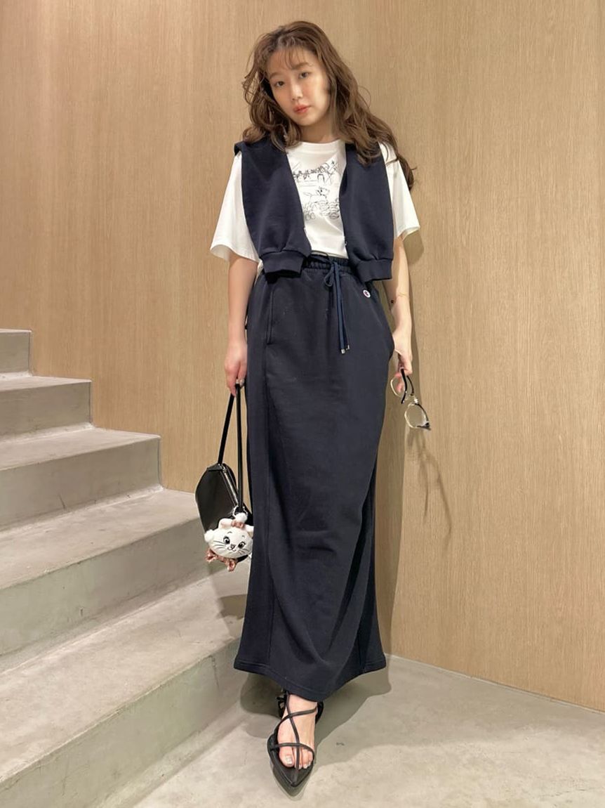 FRAY I.D「【FRAY I.D｜Champion】リバースウィーブストレートスカート」|スカート|NVY