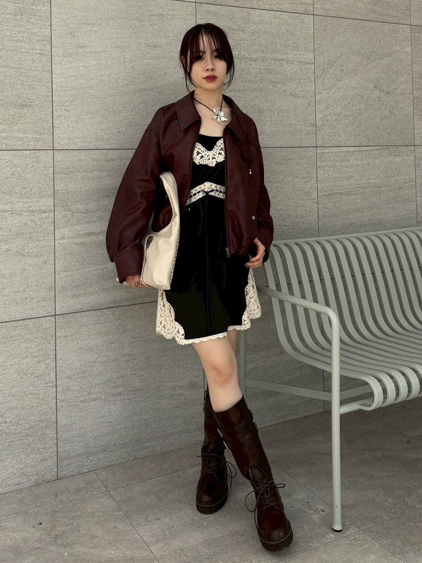 LILY BROWN「レースアップロングブーツ」|ロングブーツ|