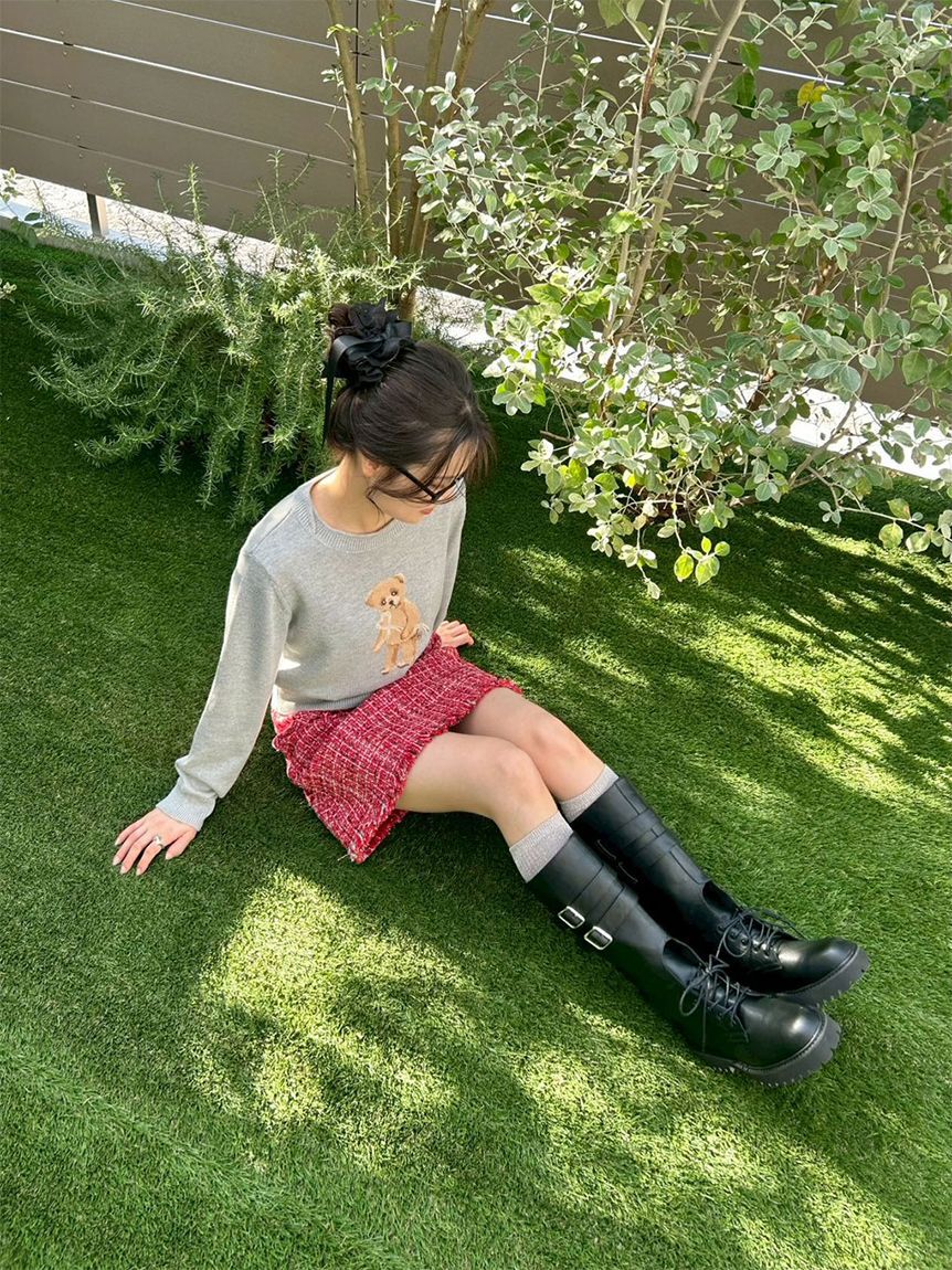 LILY BROWN「レースアップロングブーツ」|ロングブーツ|