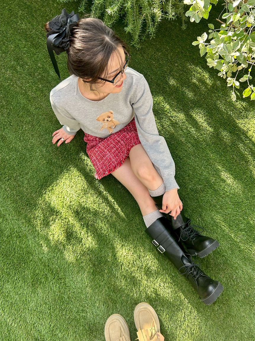 LILY BROWN「レースアップロングブーツ」|ロングブーツ|