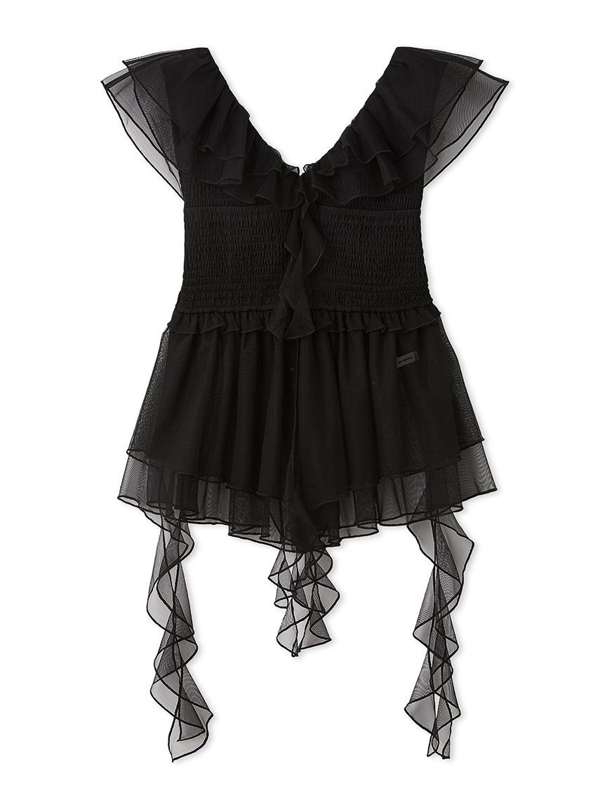 LILY BROWN「パピヨンチュールフリルトップス」|シャツ・ブラウス|BLK